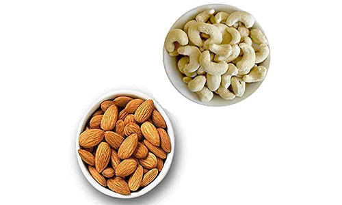 Almonds and cashews