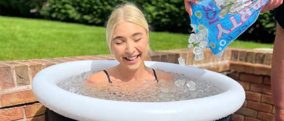 Woman Having Ice Bath