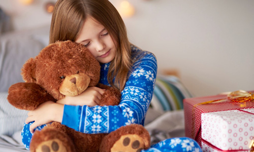 Cuddling With a Stuffed Animal