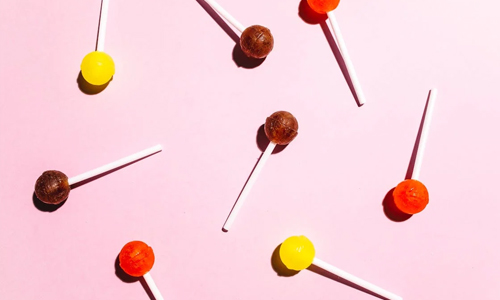 Different colors of lollipops