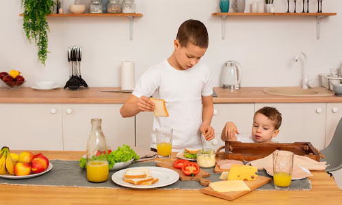 Allowing kids to prepare breakfast